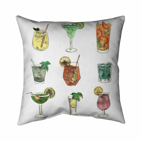 BEGIN HOME DECOR 20 x 20 in. Colorful Cocktails-Double Sided Print Indoor Pillow 5541-2020-GA113